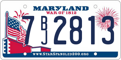 MD license plate 7BJ2813