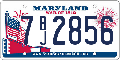 MD license plate 7BJ2856