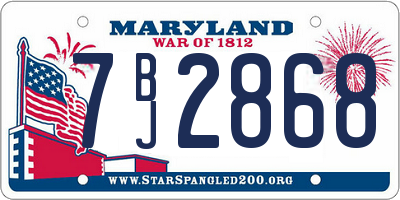 MD license plate 7BJ2868