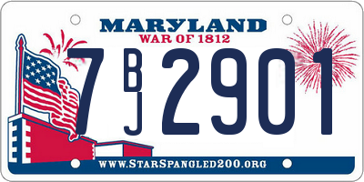 MD license plate 7BJ2901