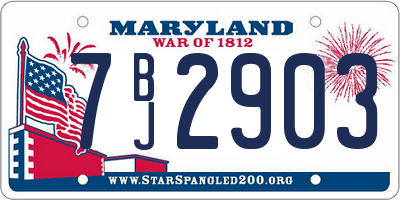 MD license plate 7BJ2903