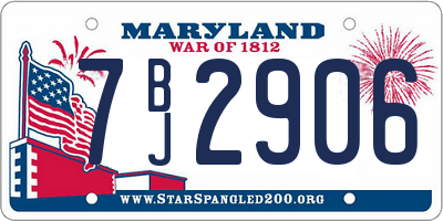 MD license plate 7BJ2906