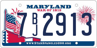 MD license plate 7BJ2913