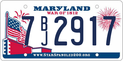 MD license plate 7BJ2917