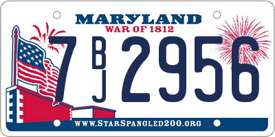 MD license plate 7BJ2956