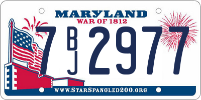 MD license plate 7BJ2977