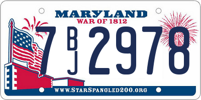 MD license plate 7BJ2978