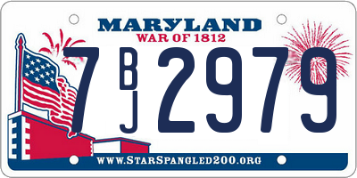 MD license plate 7BJ2979