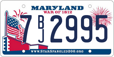 MD license plate 7BJ2995