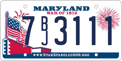 MD license plate 7BJ3111