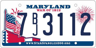 MD license plate 7BJ3112