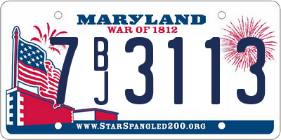 MD license plate 7BJ3113