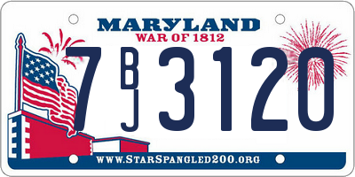 MD license plate 7BJ3120