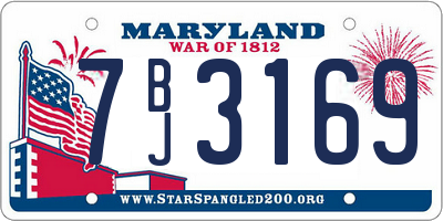 MD license plate 7BJ3169