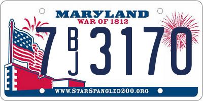 MD license plate 7BJ3170