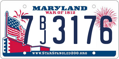 MD license plate 7BJ3176