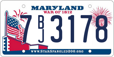 MD license plate 7BJ3178