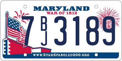 MD license plate 7BJ3189