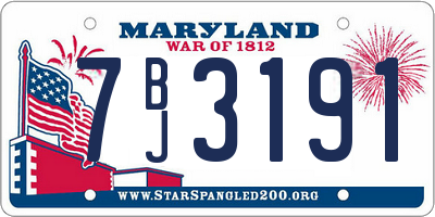 MD license plate 7BJ3191