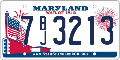 MD license plate 7BJ3213