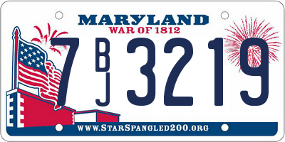 MD license plate 7BJ3219