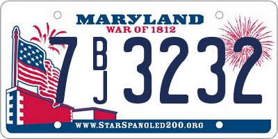 MD license plate 7BJ3232