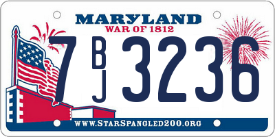 MD license plate 7BJ3236