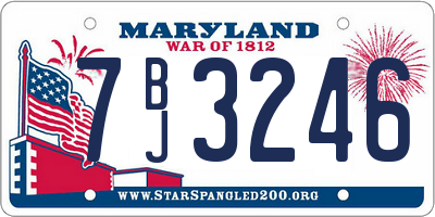 MD license plate 7BJ3246