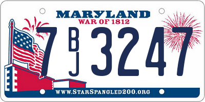 MD license plate 7BJ3247