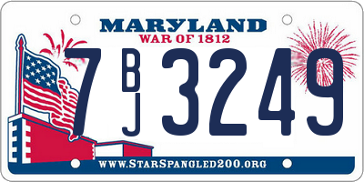 MD license plate 7BJ3249