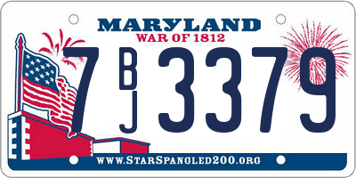 MD license plate 7BJ3379