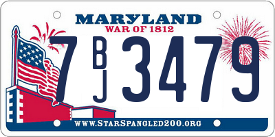 MD license plate 7BJ3479