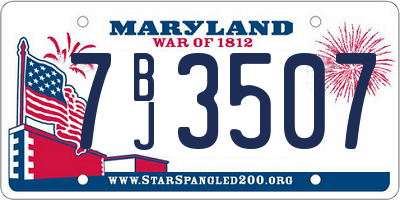 MD license plate 7BJ3507
