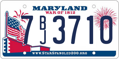 MD license plate 7BJ3710