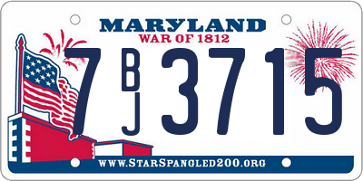 MD license plate 7BJ3715