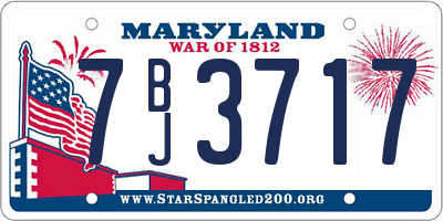 MD license plate 7BJ3717