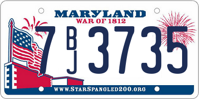 MD license plate 7BJ3735