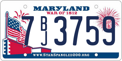 MD license plate 7BJ3759