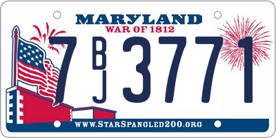 MD license plate 7BJ3771