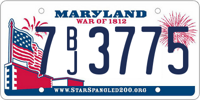 MD license plate 7BJ3775