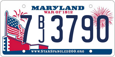 MD license plate 7BJ3790
