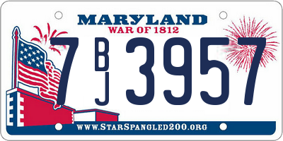 MD license plate 7BJ3957