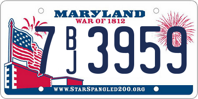 MD license plate 7BJ3959