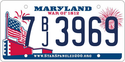 MD license plate 7BJ3969