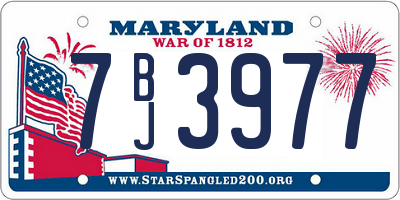 MD license plate 7BJ3977