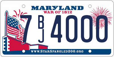 MD license plate 7BJ4000