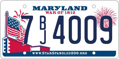 MD license plate 7BJ4009