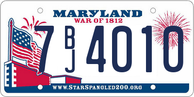 MD license plate 7BJ4010