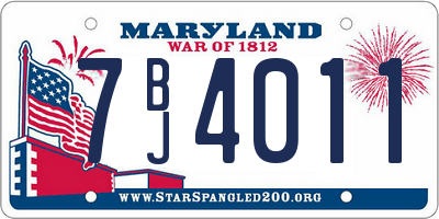 MD license plate 7BJ4011