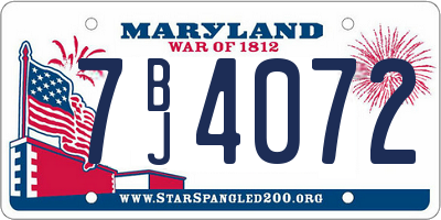 MD license plate 7BJ4072